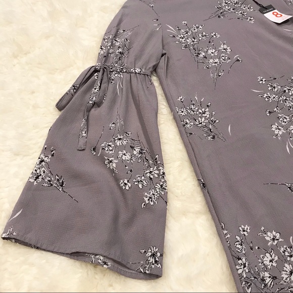🆕 NWT Primark Boho Gray Floral Dress 4 - Picture 3 of 7